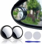360° Wide Angle Round Blind Spot Mirror for Cars – Original Glass Rear View Mirror (Pack of 2) - Image 5